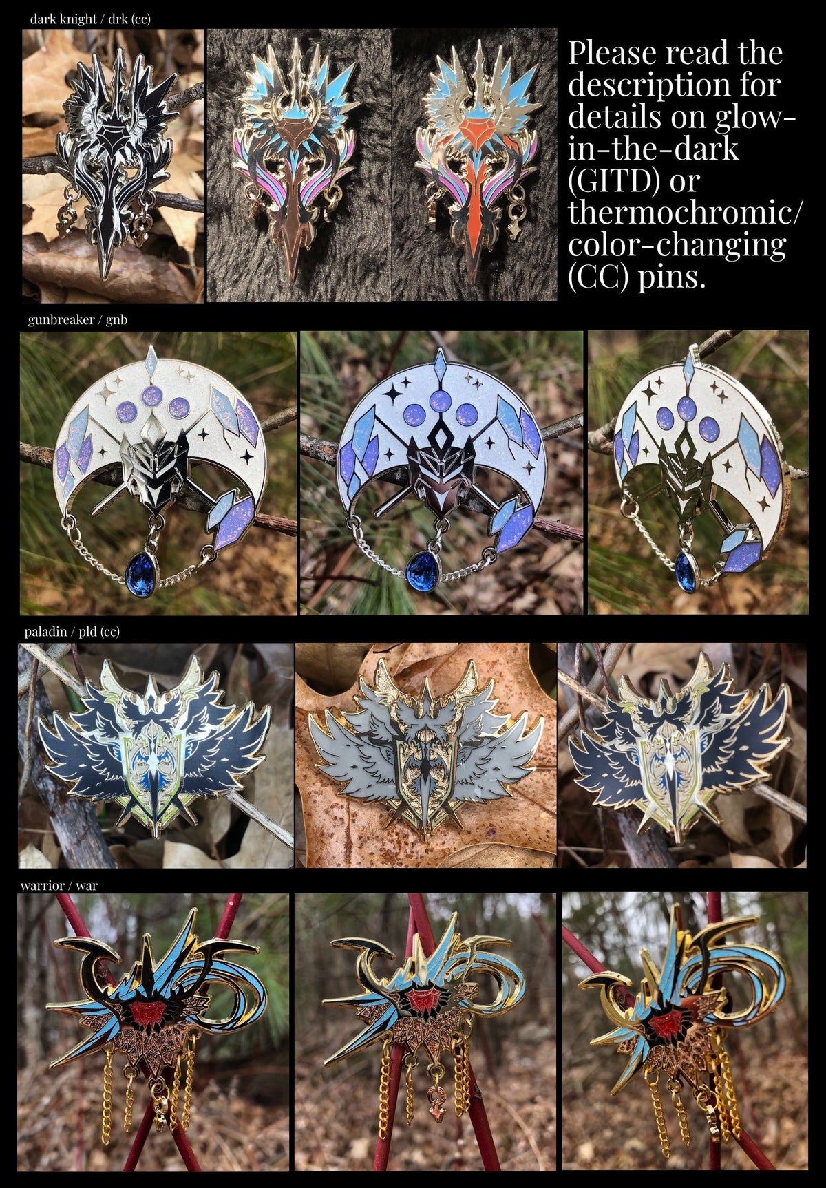 Maximalist Classes - FFXIV Inspired Enamel Pins