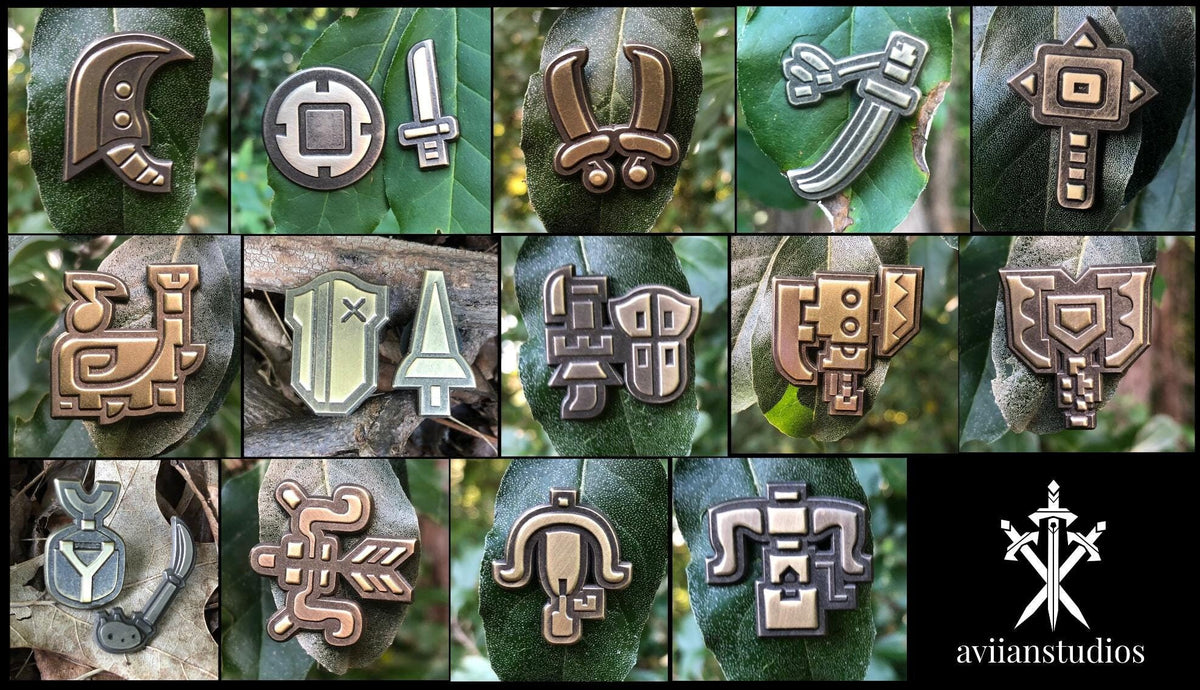 MH Weapon Class Symbols - Monster Hunter Inspired Enamel Pins and Keychains
