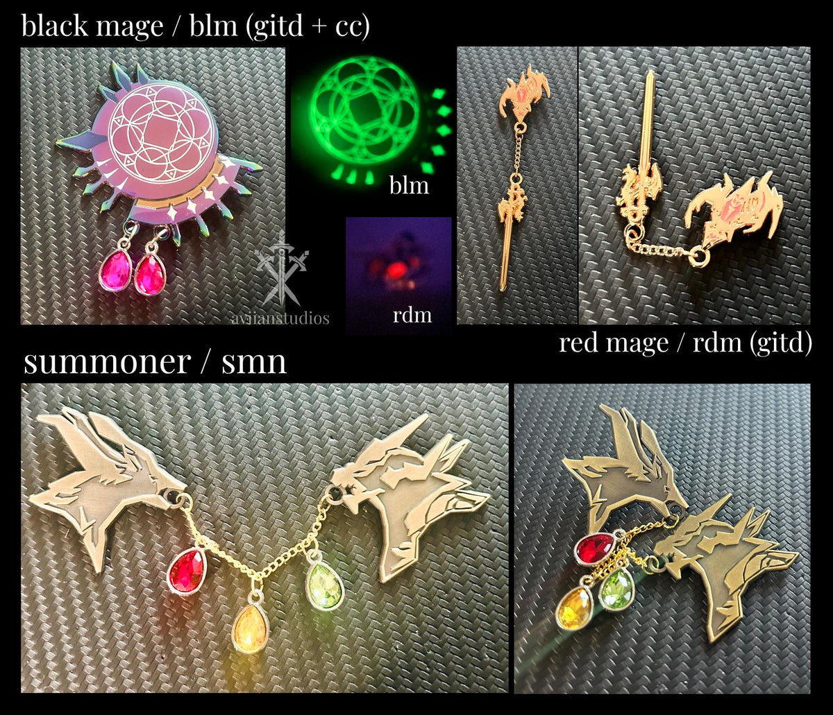 Maximalist Classes - FFXIV Inspired Enamel Pins