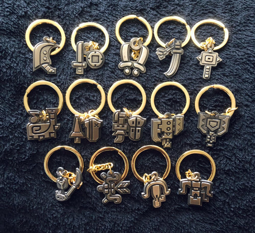 MH Weapon Class Symbols - Monster Hunter Inspired Enamel Pins and Keychains