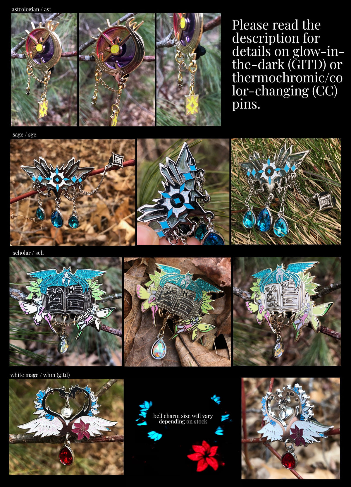 Maximalist Classes - FFXIV Inspired Enamel Pins