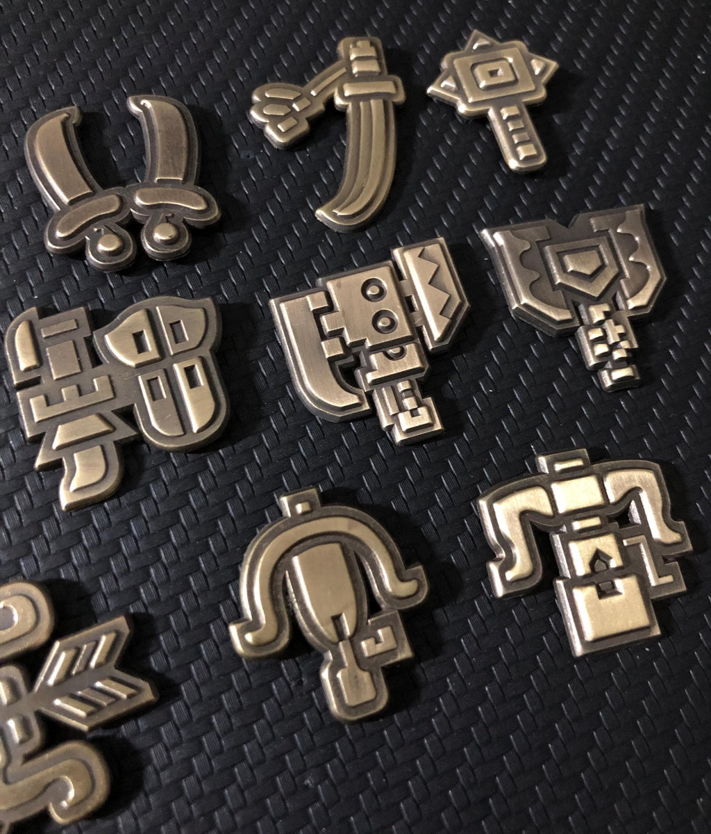 MH Weapon Class Symbols - Monster Hunter Inspired Enamel Pins and Keychains