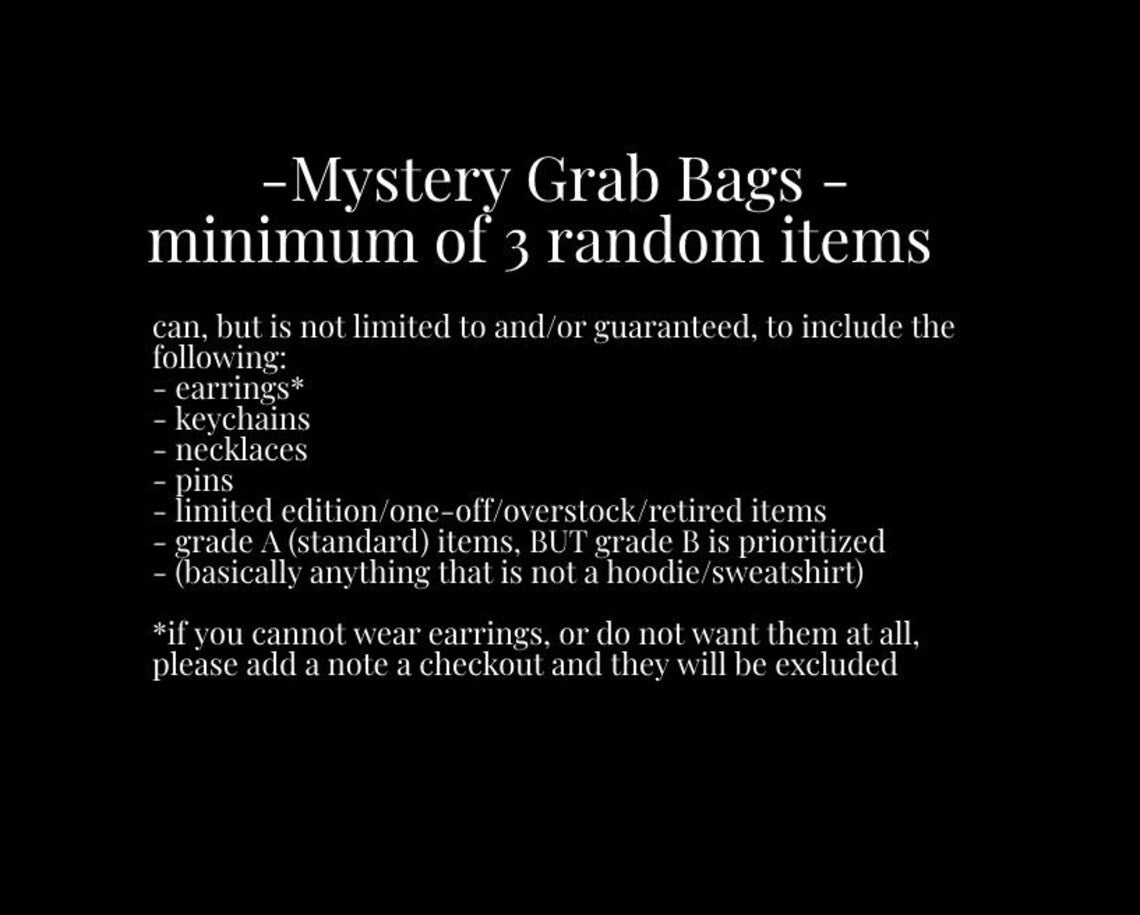 Mystery Grab Bags - Minimum 3 Shop Items - Retired Items & Seconds Sales